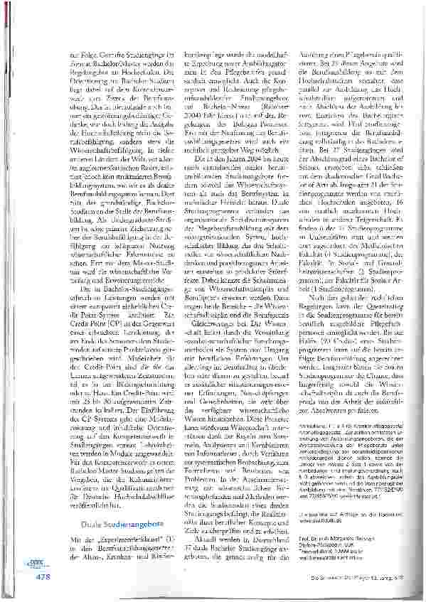 Vorschauseite 3: PFLEGEBERUFSAUSBILDUNG AN DER HOCHSCHULE - DUALE STUDIENGÄNGE IN DEUTSCHLAND