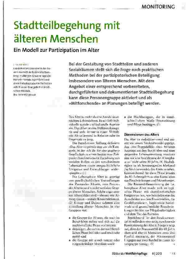 Vorschauseite 1: Stadtteilbegehung mit älteren Menschen