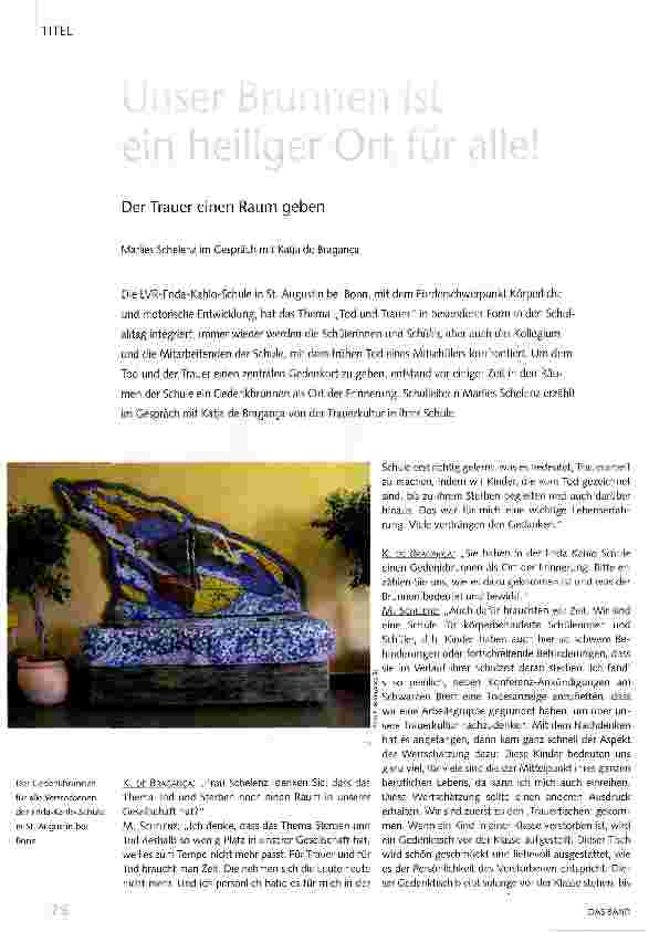 Vorschauseite 1: Unser Brunnen ist ein heiliger Ort für alle!