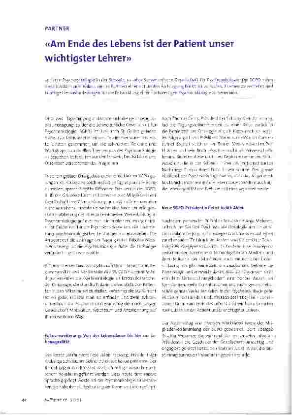 Vorschauseite 1: «Am Ende des Lebens ist der Patient unser wichtigster Lehrer»