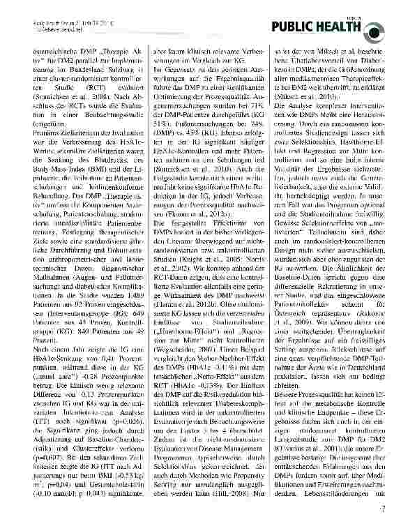 Vorschauseite 2: Schlussfolgerungen aus der Evaluation des österreichischen Disease-Management-Programms Therapie aktiv für die Behandlung von Diabetes mellitus Typ 2
