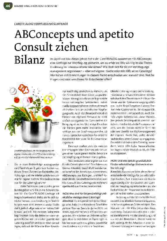 Vorschauseite 1: ABConcepts und apetito Consult ziehen Bilanz