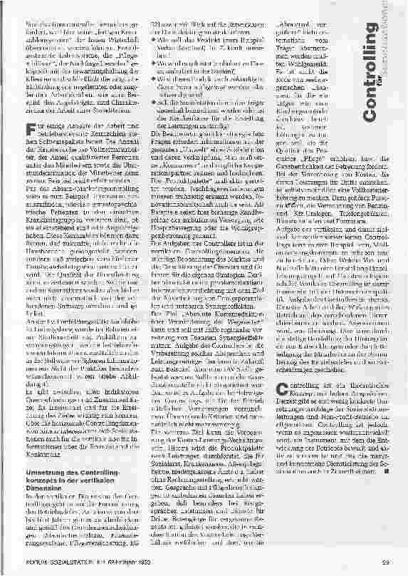 Vorschauseite 4: Controlling für Sozialstationen Controlling zum Anfassen