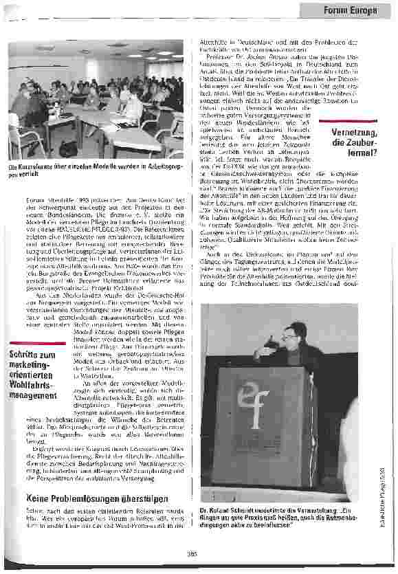 Vorschauseite 2: Wenn einem in Dänemark etwas spanisch vorkommt ... Europäisches Forum Altenhilfe 1993