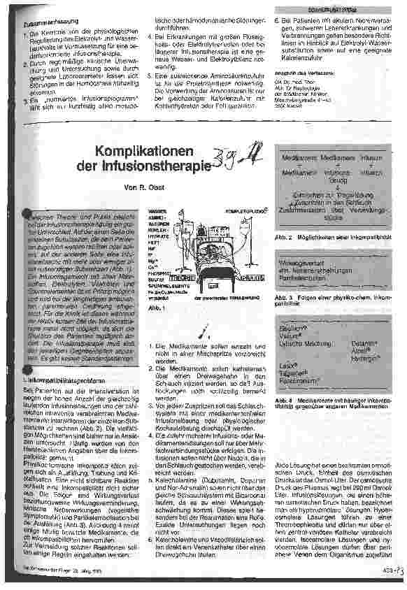 Vorschauseite 1: Komplikationen der Infusionstherapie