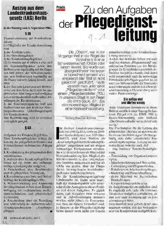 Vorschauseite 1: Zu den Aufgaben der Pflegedienstleitung