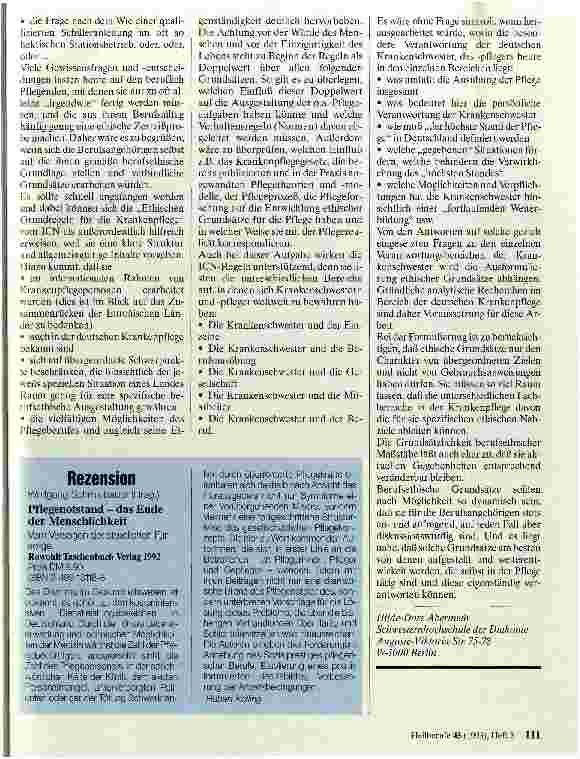 Vorschauseite 2: Gedanken zum Thema ETHIK in der Krankenpflege