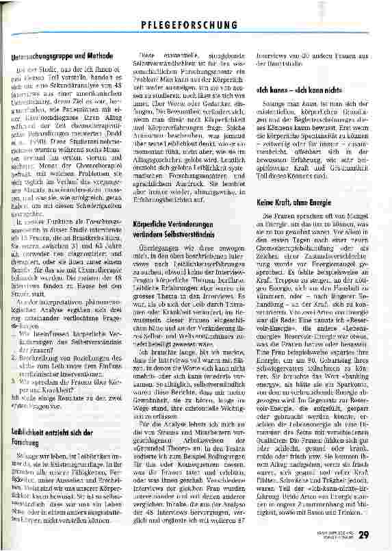 Vorschauseite 2: Ich kann nicht mehr, wie ich will Körperund Krankheitserleben (Sekundäranalyse aus 48 Interviews)