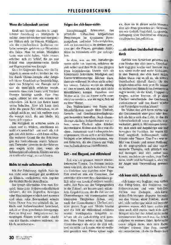 Vorschauseite 3: Ich kann nicht mehr, wie ich will Körperund Krankheitserleben (Sekundäranalyse aus 48 Interviews)