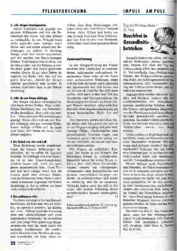 Vorschauseite 5: Ich kann nicht mehr, wie ich will Körperund Krankheitserleben (Sekundäranalyse aus 48 Interviews)