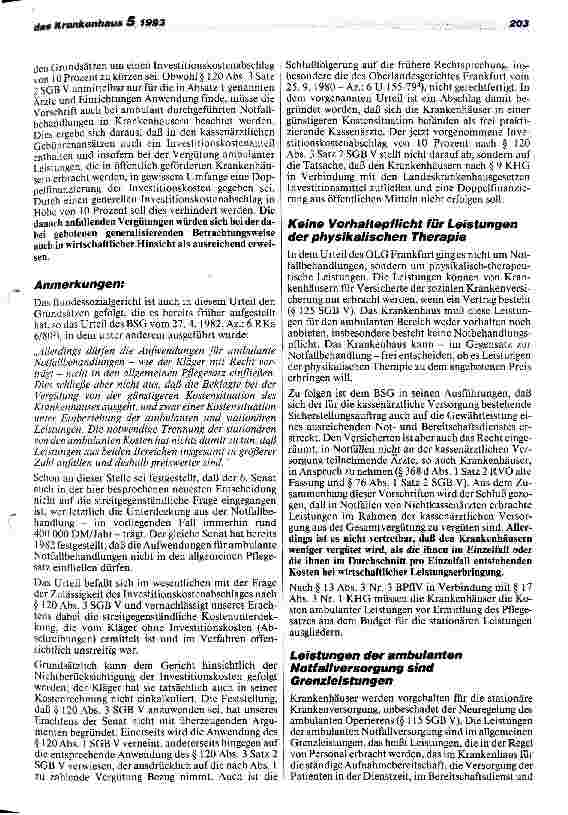 Vorschauseite 2: Ambulante Notfallbehandlung im Krankenhaus Anmerkungen zum Urteil des BSG vom 19.08.92 - 6 RKa 6/91