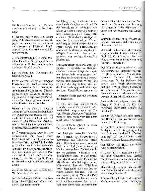 Vorschauseite 2: Zum Unterhalten einer unerlaubten Rezeptsammelstelle OLG Naumburg, Urteil vom 3. Juli 2002