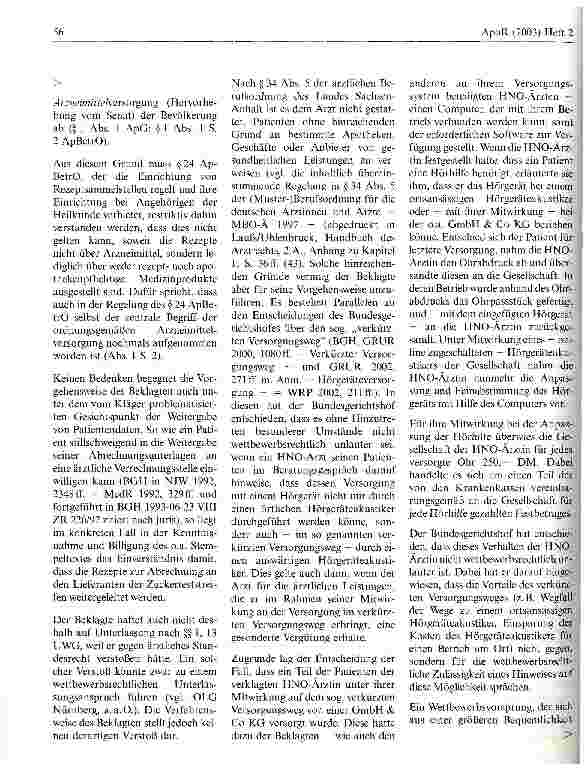 Vorschauseite 6: Zum Unterhalten einer unerlaubten Rezeptsammelstelle OLG Naumburg, Urteil vom 3. Juli 2002