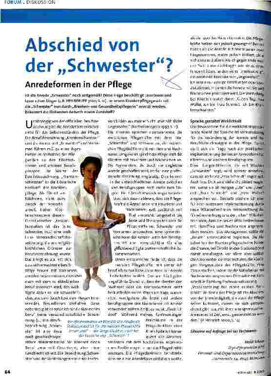 Vorschauseite 1: Abschied von der Schwester?