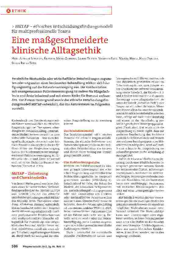 Vorschauseite 1: Eine maßgeschneiderte klinische Alltagsethik