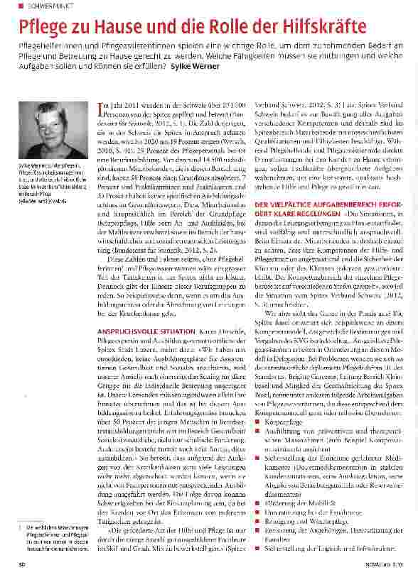Vorschauseite 1: Pflege zu Hause und die Rolle der Hilfskräfte