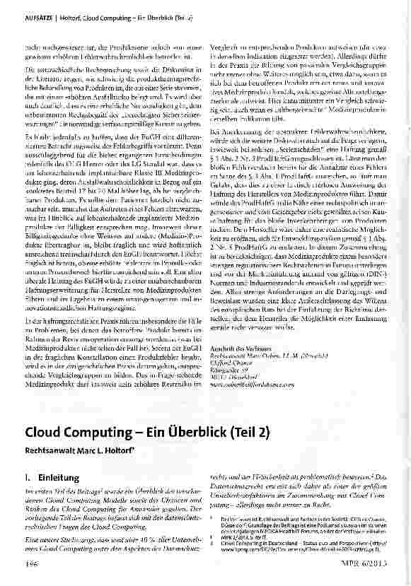 Vorschauseite 1: Cloud Computing - Ein Überblick (Teil 2)