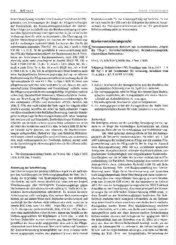 Vorschauseite 5: Pflegeversicherungsrecht (Un-)Zulässigkeit vorbeugender Unterlassungsklagen gegen Maßnahmen der öffentlichen Gewalt - Verfassungsgemäßheit der Transparenzberichterstattung
