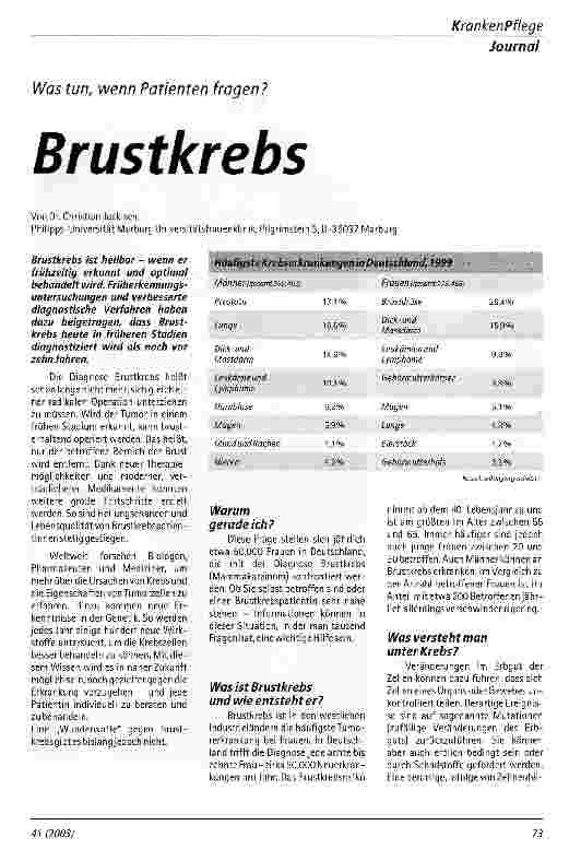 Vorschauseite 1: Brustkrebs