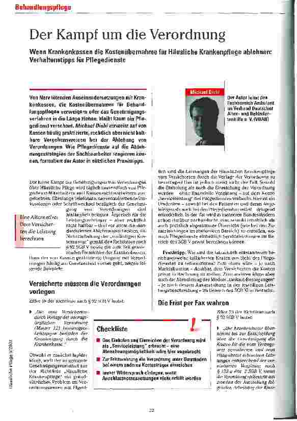 Vorschauseite 1: Der Kampf um die Verordnung