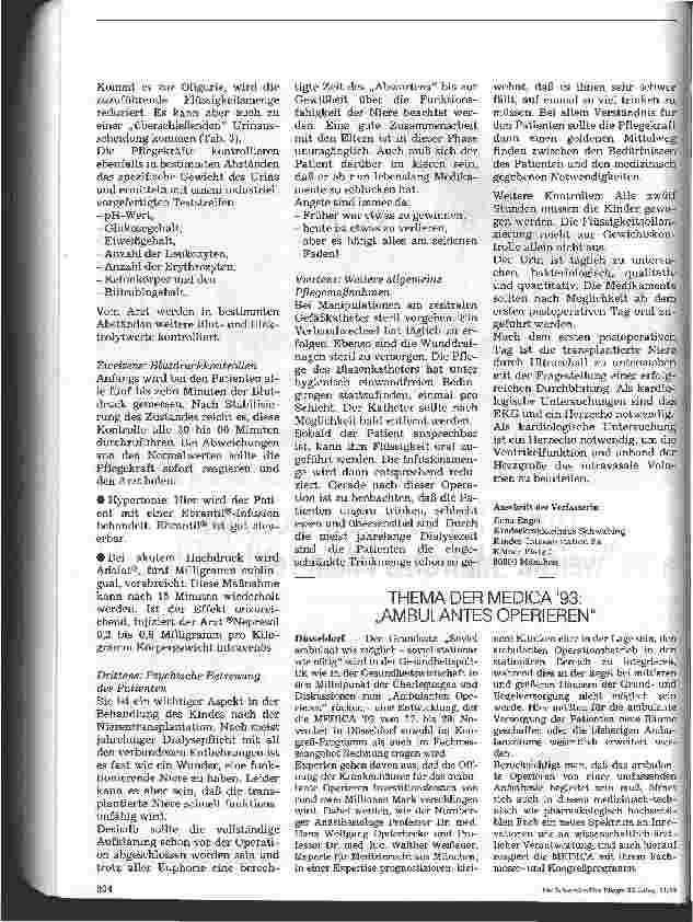 Vorschauseite 3: Postoperative Pflegemaßnahmen Teil 2: Nierentransplantation