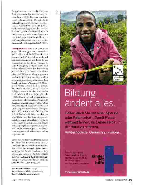 Vorschauseite 2: Sauerstoff-Therapie geht auf Kasse