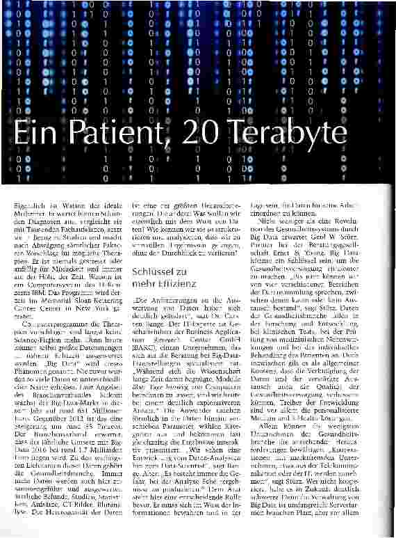 Vorschauseite 1: Ein Patient, 20 Terabyte