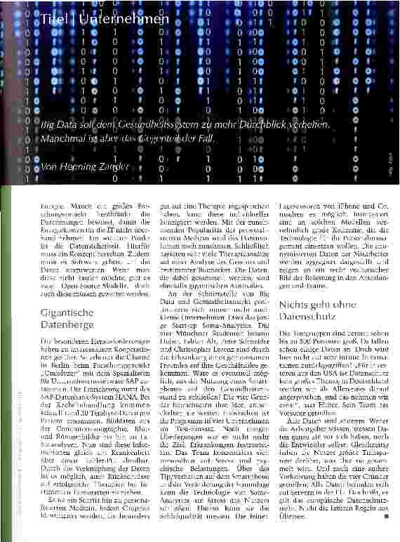 Vorschauseite 2: Ein Patient, 20 Terabyte