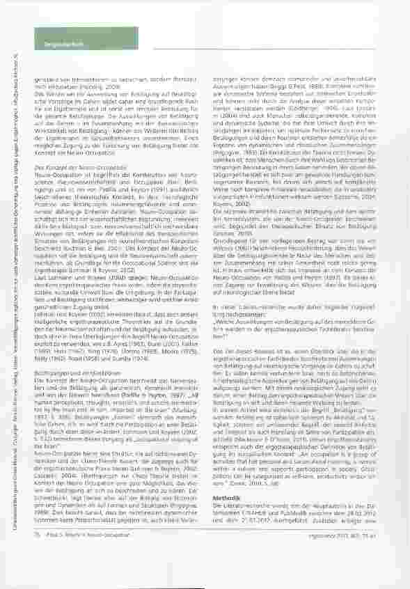 Vorschauseite 2: Neuro-Occupation - Betätigung und das menschliche Gehirn