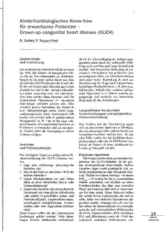 Vorschauseite 1: Kinderkardiologisches KnowHow für erwachsene Patienten