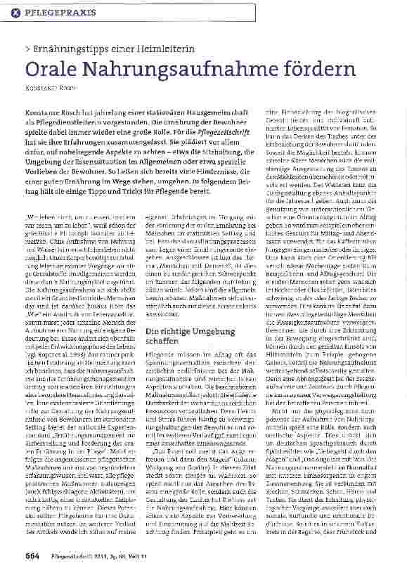 Vorschauseite 1: Orale Nahrungsaufnahme fördern