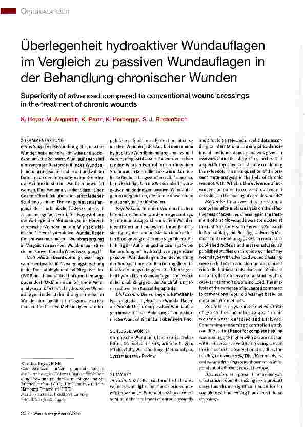 Vorschauseite 1: Überlegenheit hydroaktiver Wundauflagen im Vergleich zu passiven Wundauflagen in der Behandlung chronischer Wunden