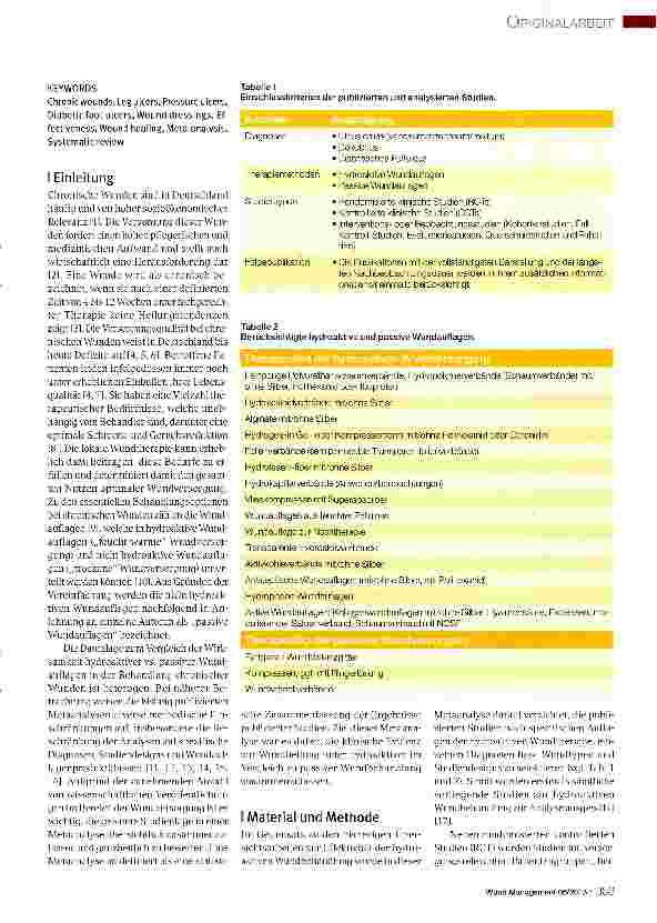 Vorschauseite 2: Überlegenheit hydroaktiver Wundauflagen im Vergleich zu passiven Wundauflagen in der Behandlung chronischer Wunden