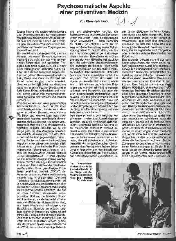 Vorschauseite 1: Psychosomatische Aspekte einer präventiven Medizin