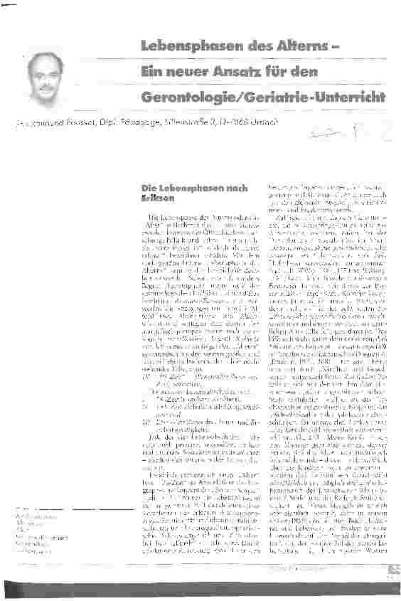 Vorschauseite 1: Lebensphasen des Alterns - ein neuer Ansatz für den Gerontologie/ Geriatrie-Unterricht