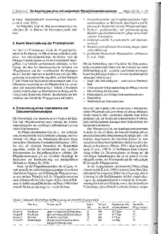 Vorschauseite 3: Die Auswirkungen eines rechnergestützten Pflegedokumentationssystems auf die Quantität und Qualität von Pflegedokumentationen