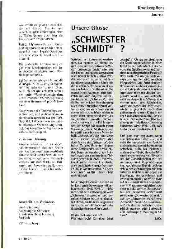 Vorschauseite 4: Volle Durchsicht (Abt.Chirurgie,Kreiskrankenhaus Leonberg) Erfahrungsbericht über die Anwendung von Hydrosorb plus