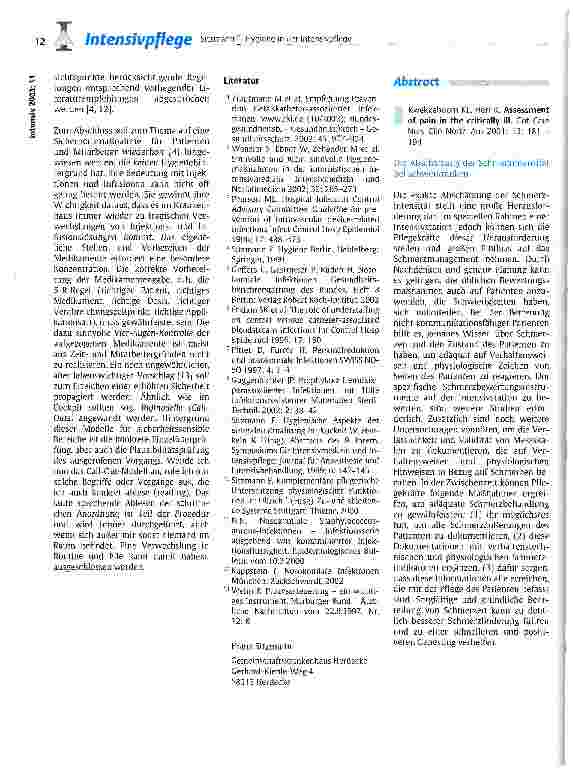 Vorschauseite 6: Hygiene in der Intensivpflege - sinnvolle und nicht sinnvolle Präventionsmaßnahmen Gefäßkatheter-assoziierter Infektionen