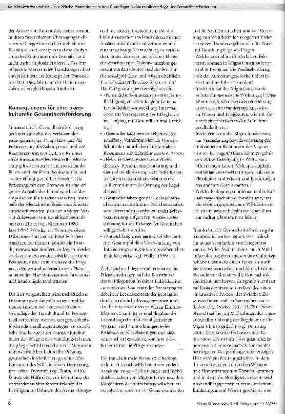 Vorschauseite 6: Kollektivistische und individualistische Dimensionen in den Grundlagen kultursensibler Pflege und Gesundheitsförderung