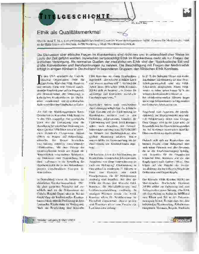 Vorschauseite 1: Ethik als Qualitätsmerkmal