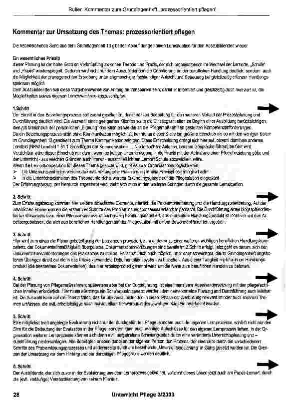 Vorschauseite 5: Pflegeprozessorientiertes Denken in der Ausbildung-Kommentar zum Gruncllagenheft: „prozessorientiert pflegen