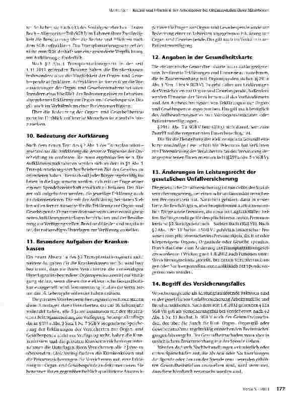 Vorschauseite 4: Rechte und Pflichten der Arbeitgeber bei Organspenden ihrer Mitarbeiter