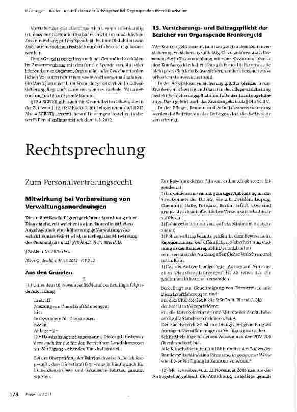 Vorschauseite 5: Rechte und Pflichten der Arbeitgeber bei Organspenden ihrer Mitarbeiter