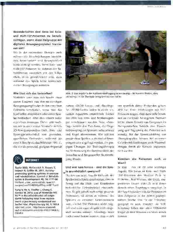 Vorschauseite 2: Entwicklung therapiegerechter X-Box-Spiele für Knieund Hüft-TEP-Patienten