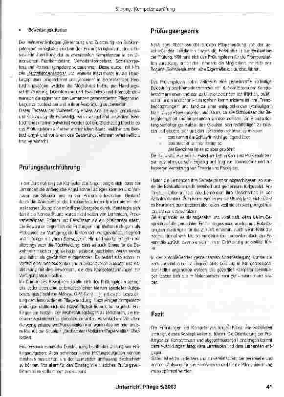 Vorschauseite 2: Kompetenzprüfung - ein Erfahrungsbericht