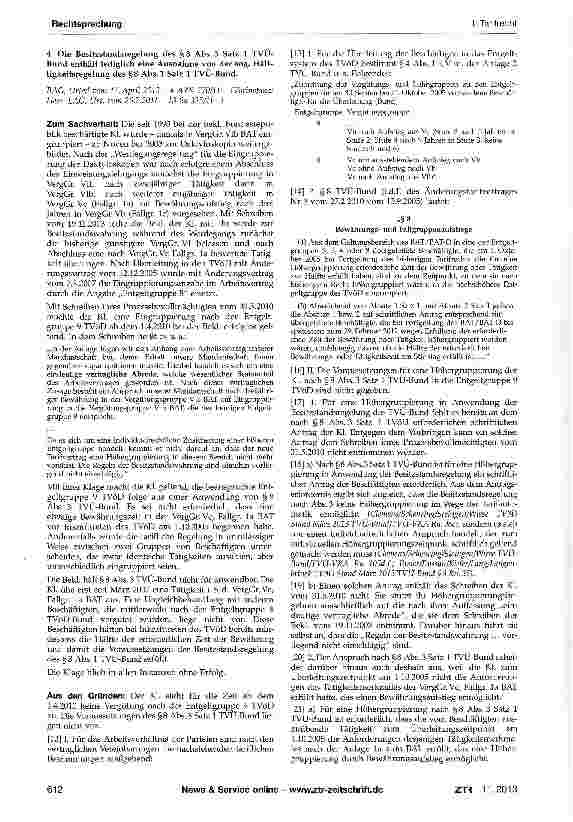 Vorschauseite 2: Bewährungsaufstieg - tarifvertragliche Besitzstandsregelung - tarifliches Günstigkeitsprin-zip - Sachgruppenvergleich - Tarifvertragsauslegung - abweichende Vergleichsmaßstäbe dur…