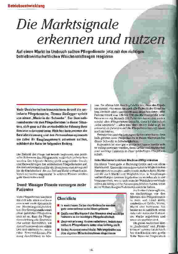 Vorschauseite 1: Die Marktsignale erkennen und nutzen