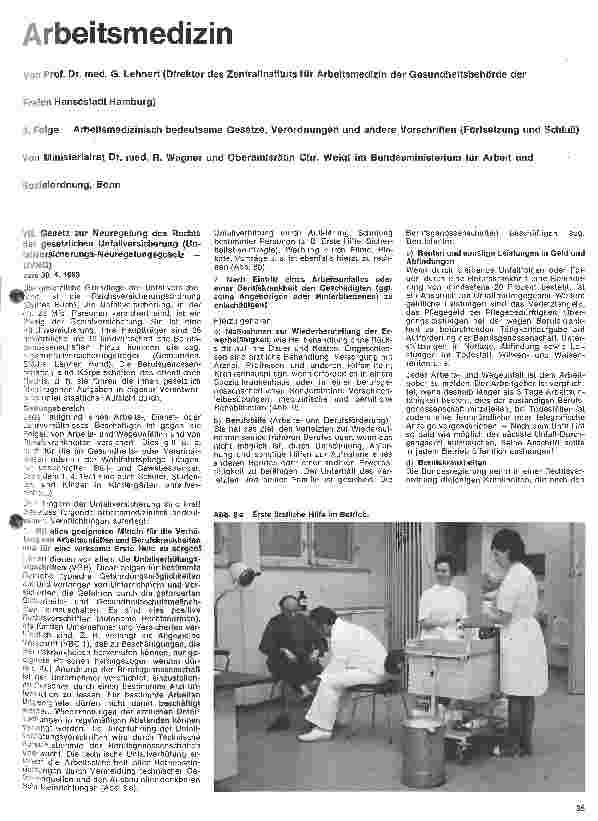 Vorschauseite 1: Arbeitsmedizin 3.Folge: Arbeitsmedizinisch bedeutsame Gesetze, Verordnungen etc.