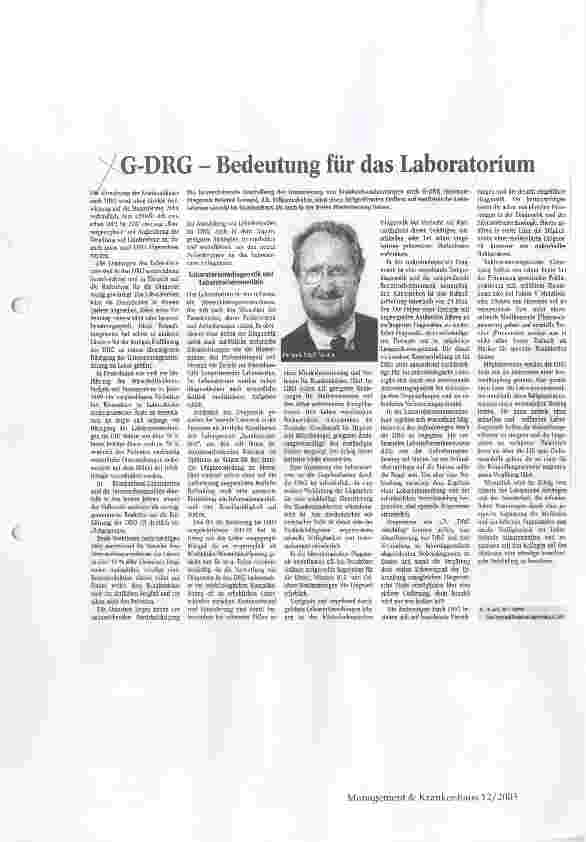 Vorschauseite 1: G-DRG - Bedeutung für das Laboratorium