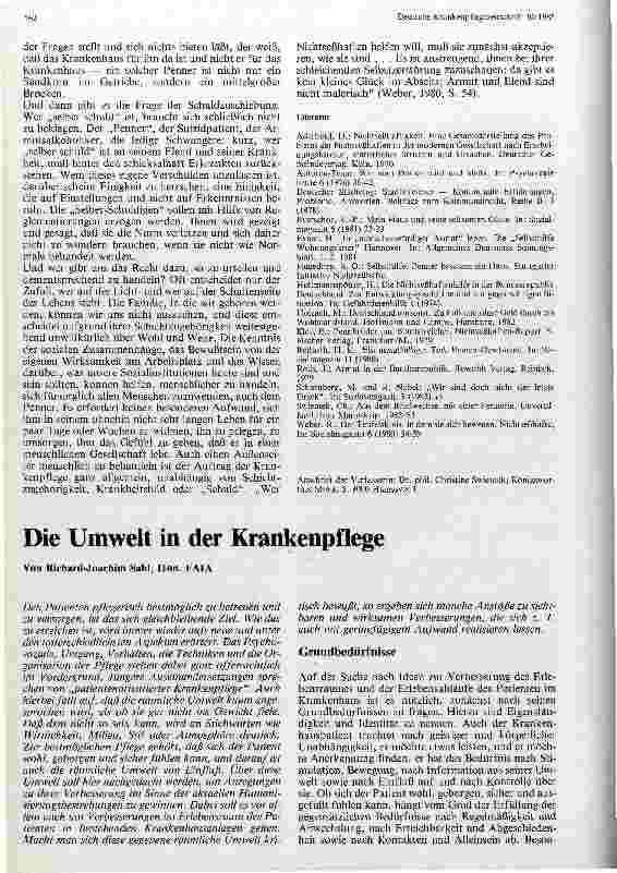 Vorschauseite 1: Die Umwelt in der Krankenpflege
